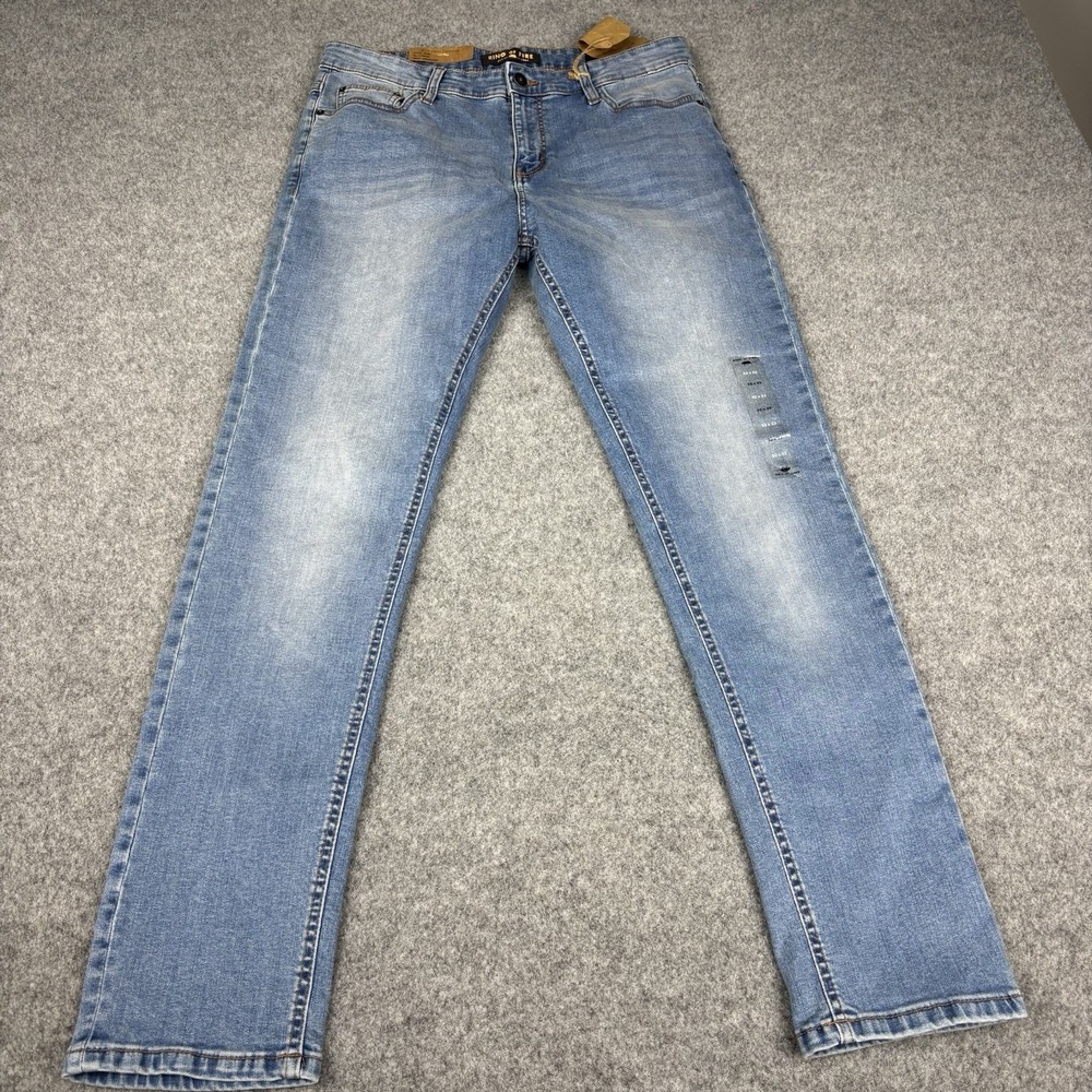 Ring‎ Of Fire Jeans Mens 32x32 Slim Fit Medium Wash NWT Blue Denim Casual New